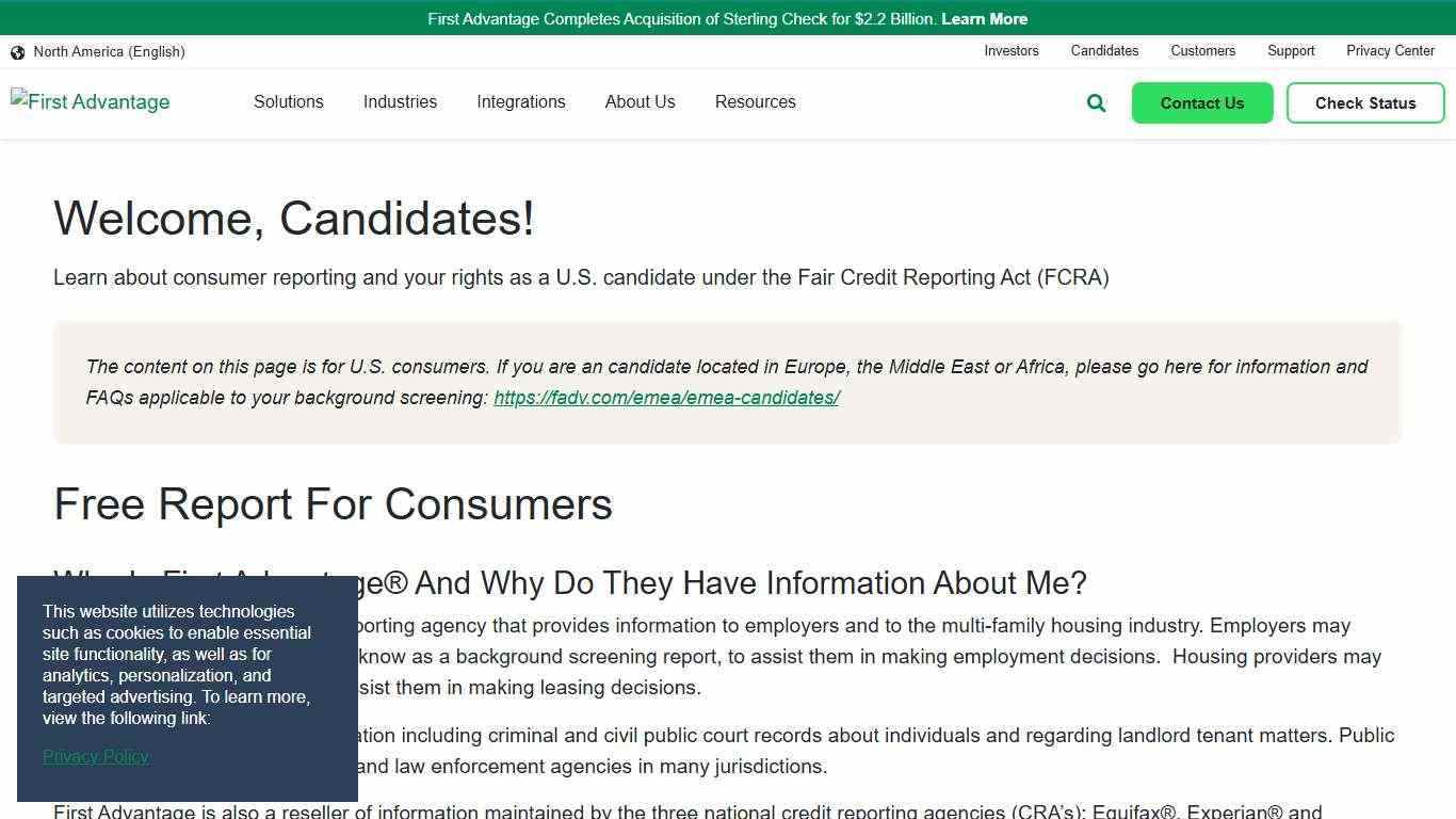 Candidates | First Advantage